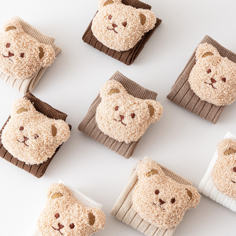 Annie & Charles® Bear Socks: Beige