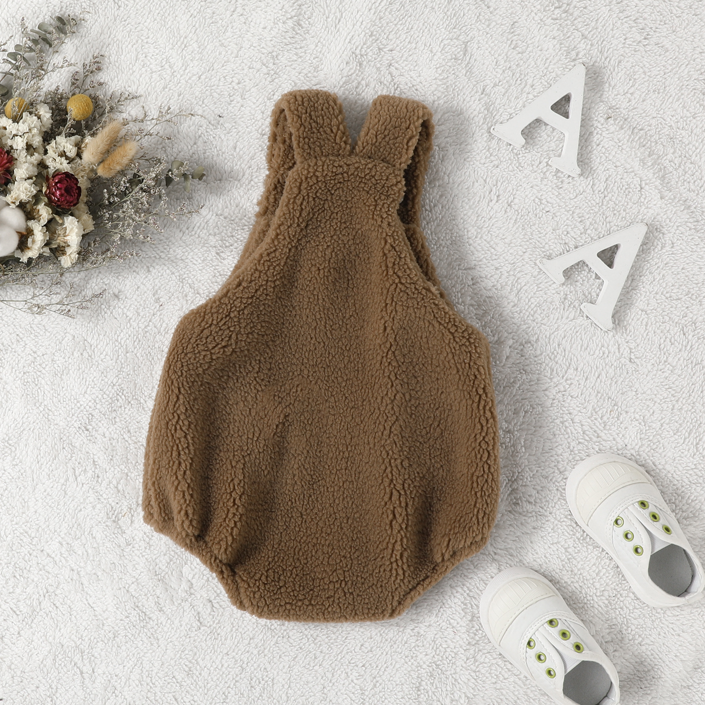 Annie & Charles® warm teddy suit: Beige