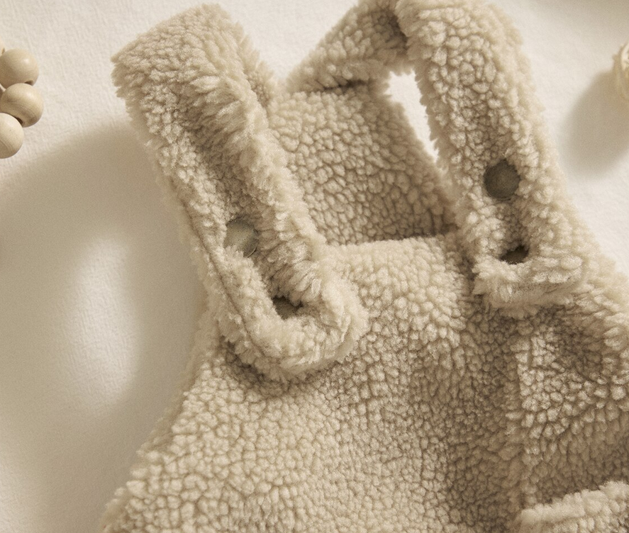 Annie & Charles® warm teddy suit: Beige