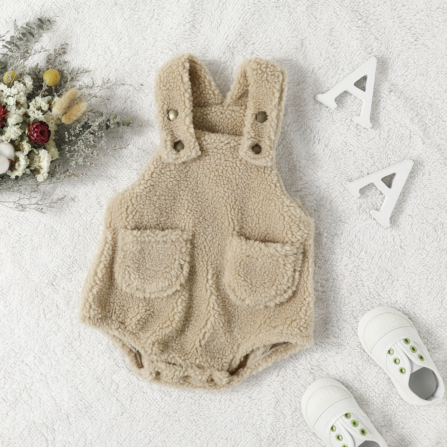 Annie & Charles® warm teddy suit: Beige