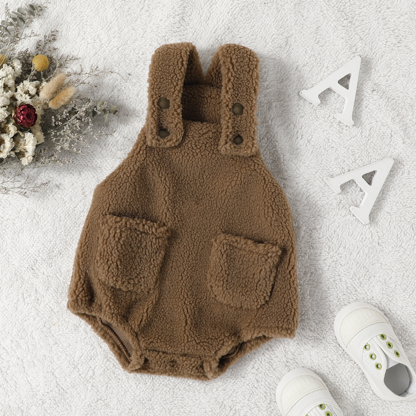 Annie & Charles® warm teddy suit: Beige