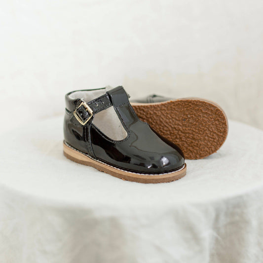 Greta T-Strap - Black Patent