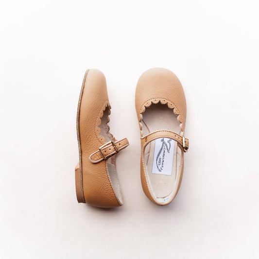 Scalloped Mary Jane - Camel