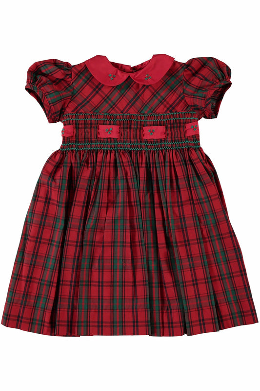 Toddler Girl Red Plaid Group Short Sleeve Dress