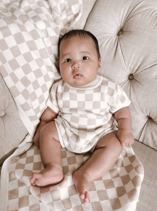 Luna + Luca Checkered Romper