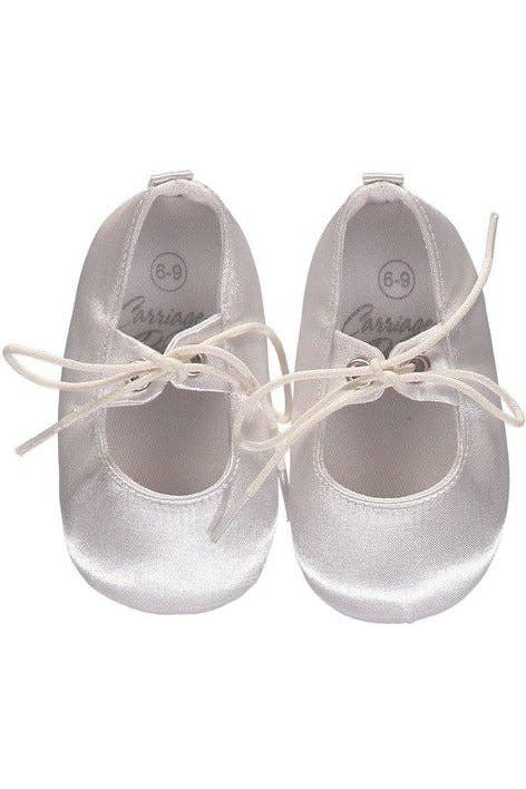 Baby Christening/Baptism Shoes Leather Soft Soles with Shoelace Bow