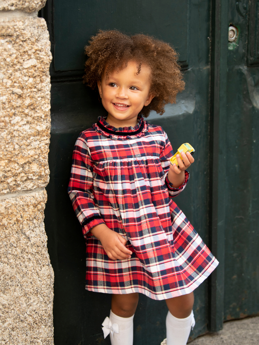 Red and Navy Plaid Dress