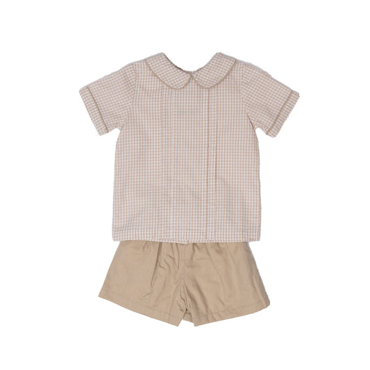 Sebastian Tan Check Shorts Set