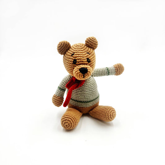 Teddy Bear Rattle: Teal