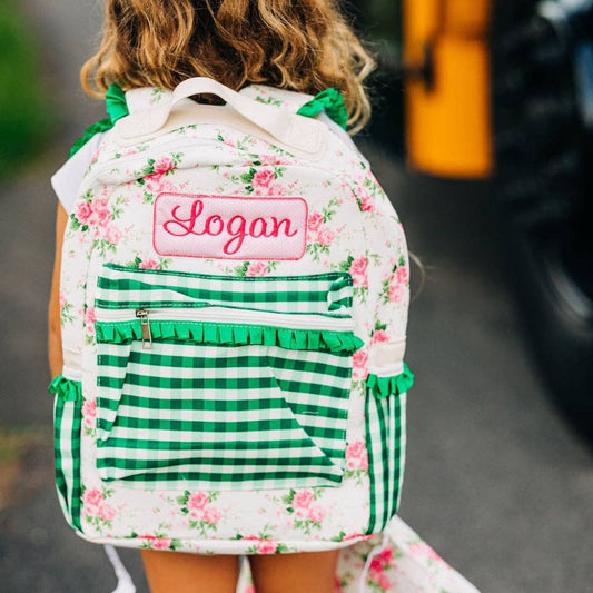 Pink Rose Ruffle Backpack